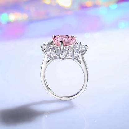 Moissanite Diamond Heart Shape 4 Carat Pink Diamond Ring Engagement Ring [Hot Seller]-Mix MIx Style