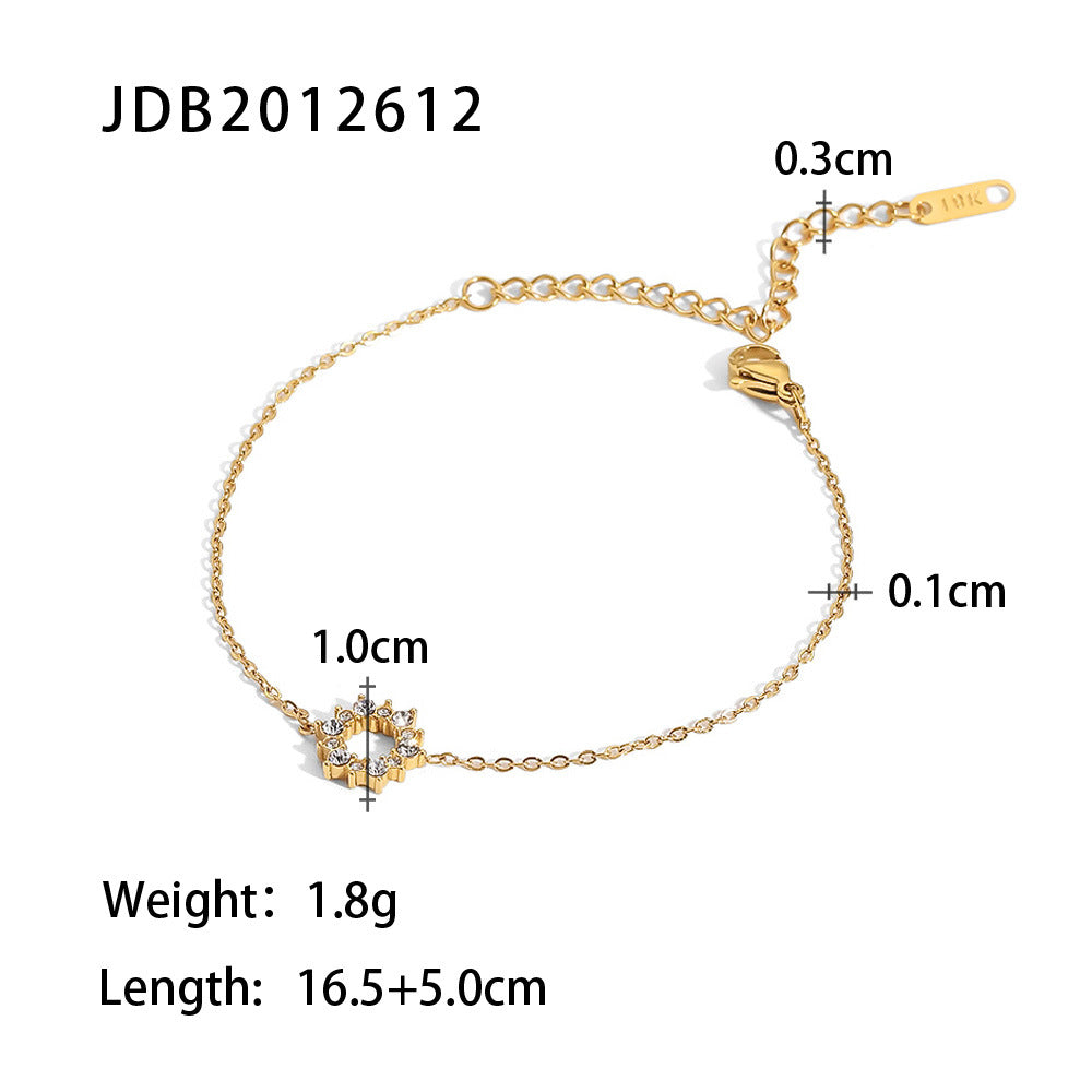 Moissanite Diamonds 18K Gold Plated and Silver Chain Bracelet | Mix Mix Style [Hot Seller]-Mix MIx Style