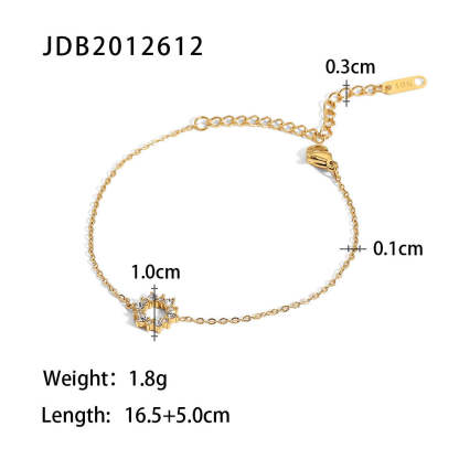 Moissanite Diamonds 18K Gold Plated and Silver Chain Bracelet | Mix Mix Style [Hot Seller]-Mix MIx Style