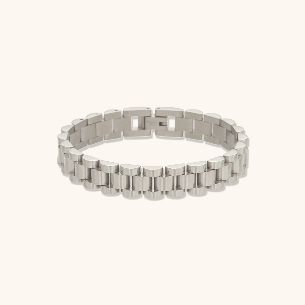 European and American cross-border hot-selling hip-hop temperament watch straps, bracelets, niche fashion design, stainless steel plated 18K jewelry-Mix MIx Style