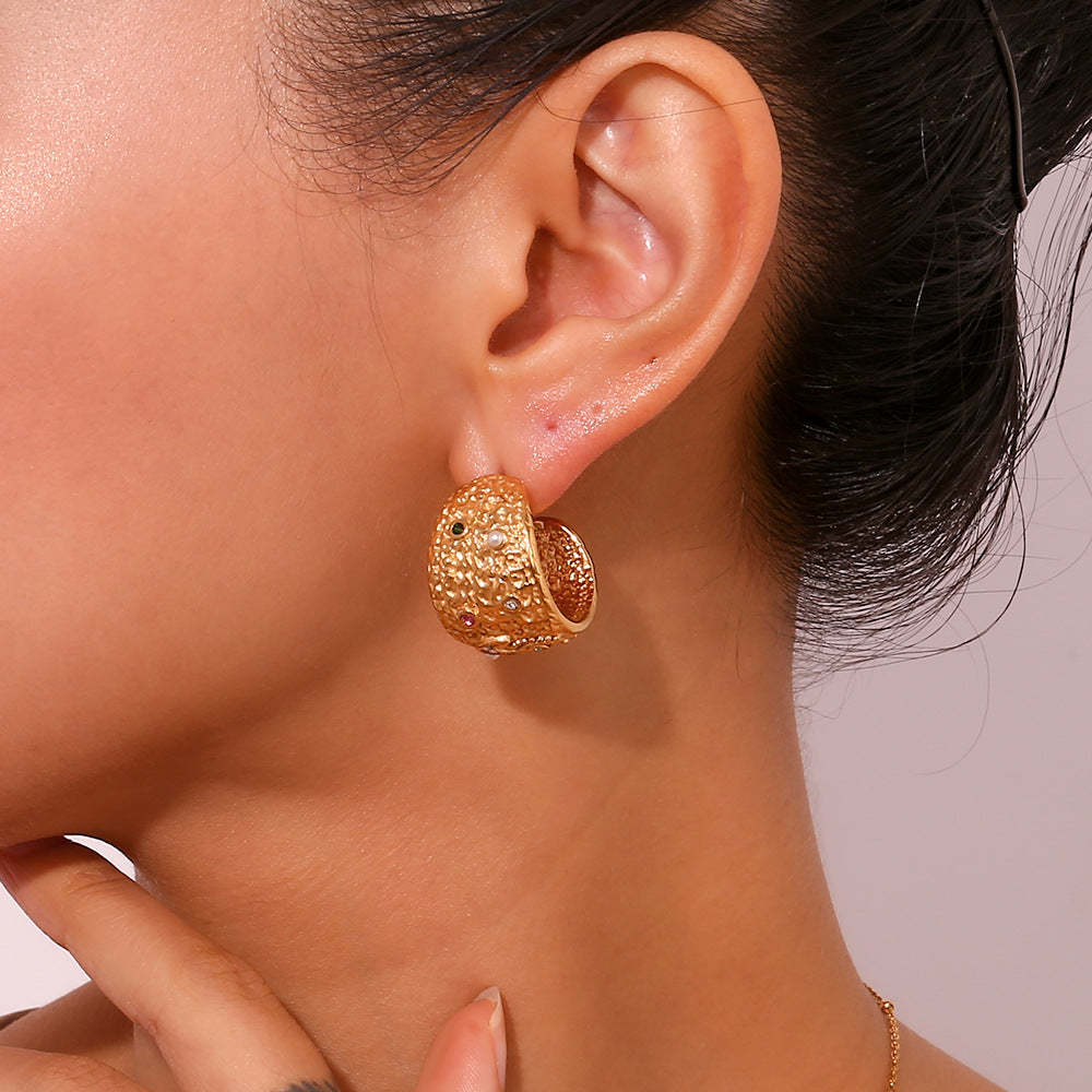 Colored Diamond Eyes Star and Moon Necklace Earrings Ring Vintage Jewelry [Hot Seller]-Mix MIx Style