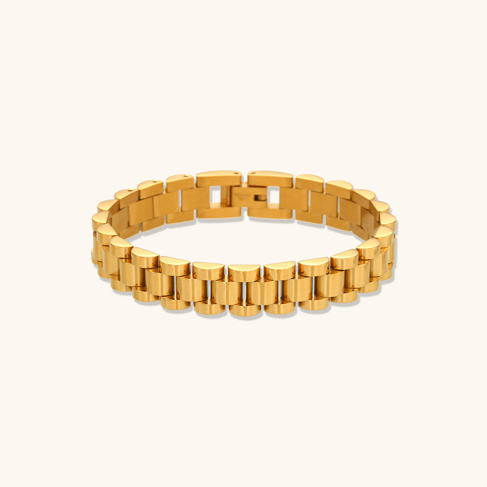 European and American cross-border hot-selling hip-hop temperament watch straps, bracelets, niche fashion design, stainless steel plated 18K jewelry-Mix MIx Style