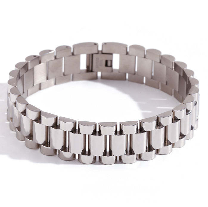 European and American cross-border hot-selling hip-hop temperament watch straps, bracelets, niche fashion design, stainless steel plated 18K jewelry-Mix MIx Style