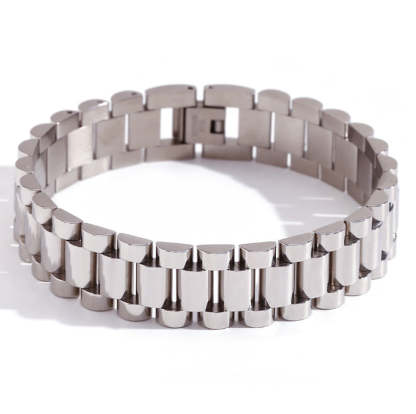 European and American cross-border hot-selling hip-hop temperament watch straps, bracelets, niche fashion design, stainless steel plated 18K jewelry-Mix MIx Style