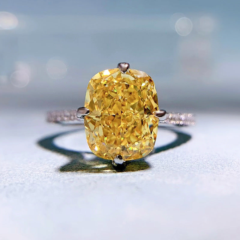 Mujing Jewelry 2023 New S925 3ct Silver Ring Women's 8*10 High Carbon Diamond Ice Flower Cut Fashion Simple Ring Ring-Mix MIx Style