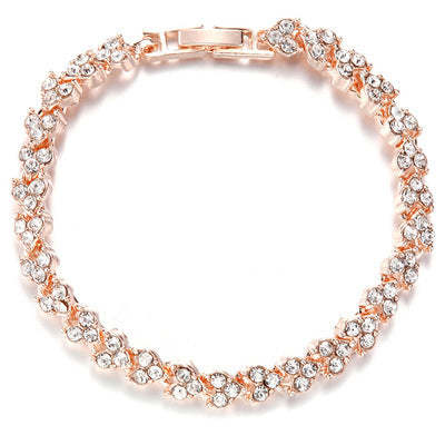 European and American cross-border new exquisite luxury Roman crystal bracelet simple diamond full diamond bracelet foreign trade jewelry-Mix MIx Style