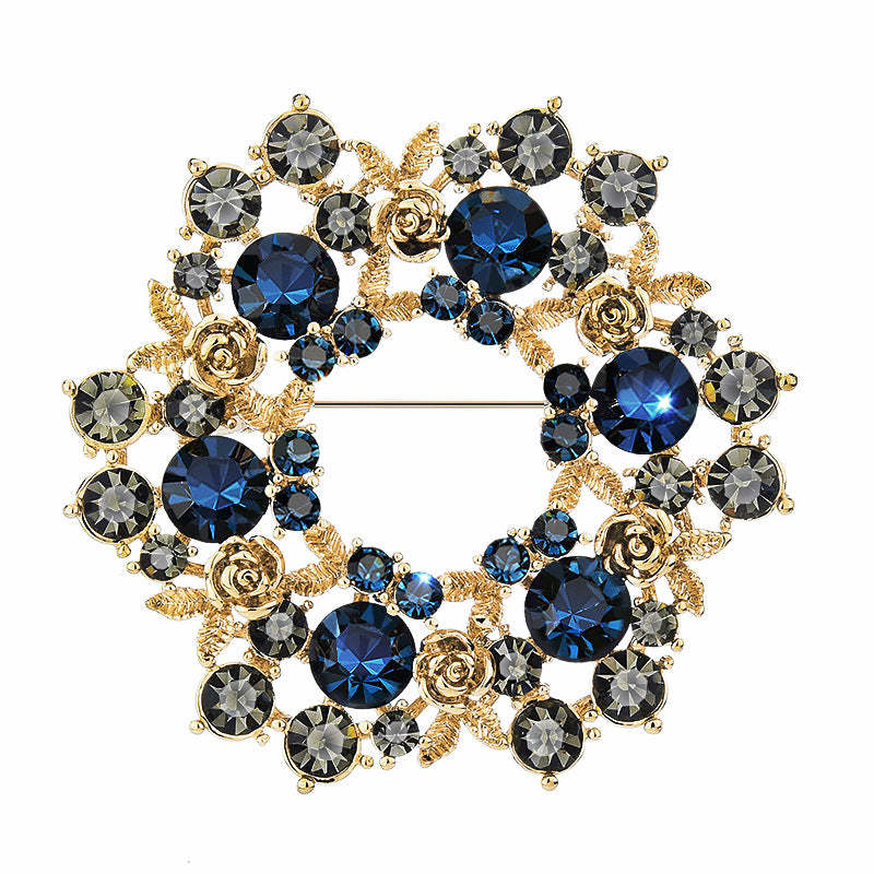 Retro Austrian crystal brooch, corsage, high-end accessories, garland brooch, European and American brooch, female manufacturer wholesale-Mix MIx Style