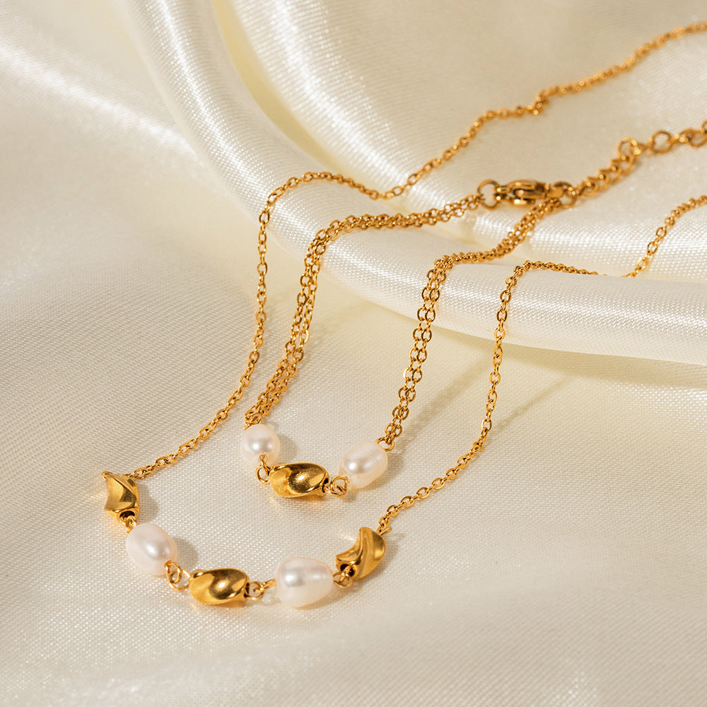 Retro 18K Gold Plated Chain Akoya Pearl Bracelet | Mix Mix Style [Hot Seller]-Mix MIx Style