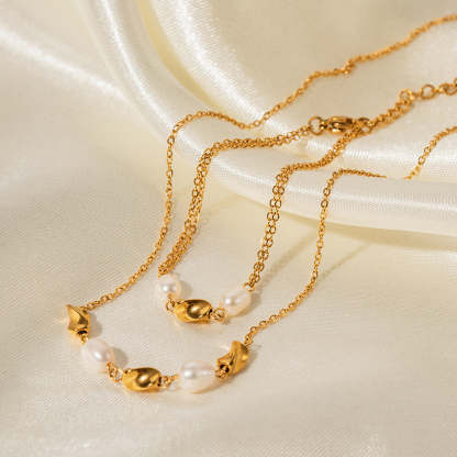 Retro 18K Gold Plated Chain Akoya Pearl Bracelet | Mix Mix Style [Hot Seller]-Mix MIx Style