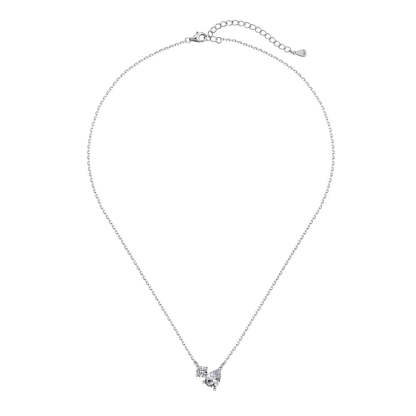 Linlang s925 sterling silver splicing necklace for women inlaid with water drops, pear-shaped zircon, Japanese and Korean light luxury, compact and exquisite clavicle chain-Mix MIx Style