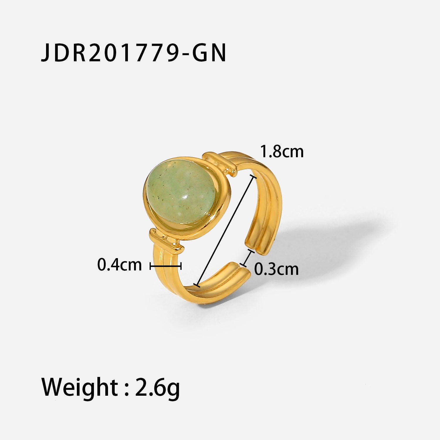 European and American retro stainless steel ring 18k gold plated ring inlaid with malachite jewelry wholesale-Mix MIx Style