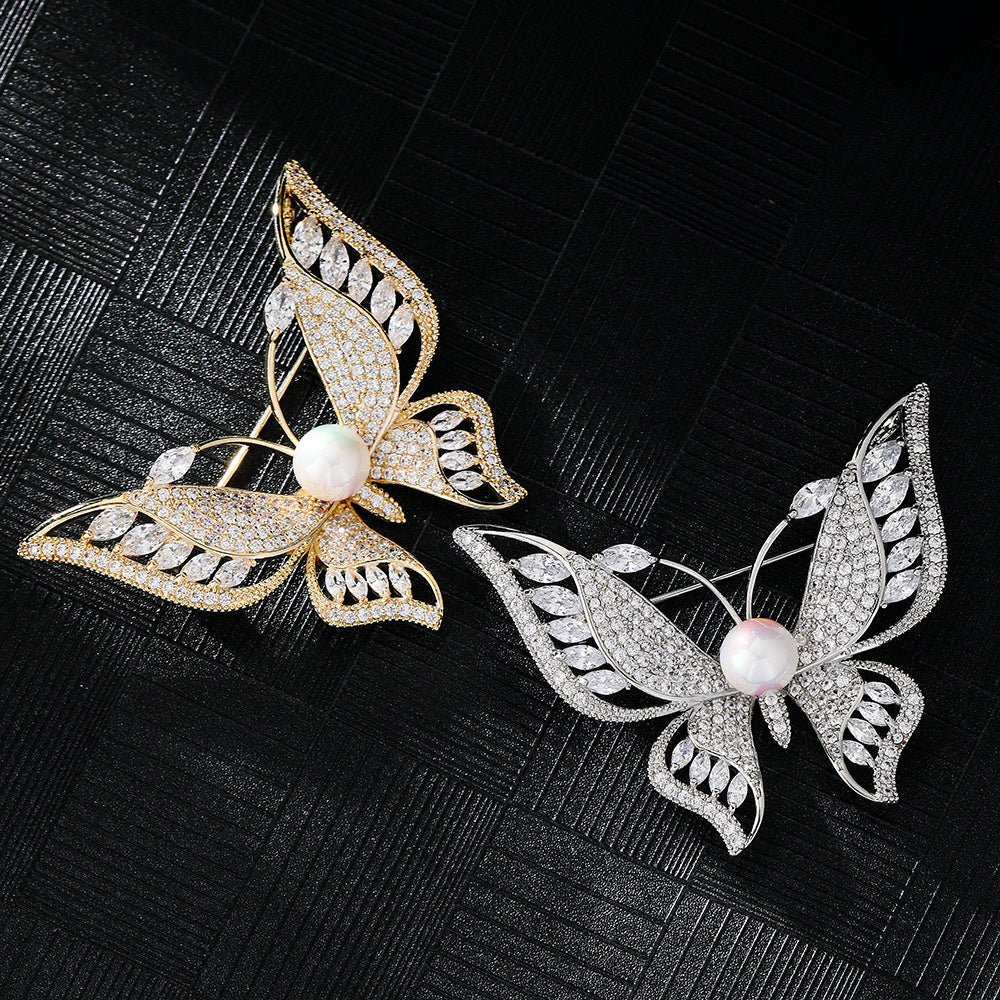 Luxurious and luxurious anti-exposure butterfly brooch, high-end corsage, clothing accessories, simple pins, wholesale one-piece drop shipping-Mix MIx Style