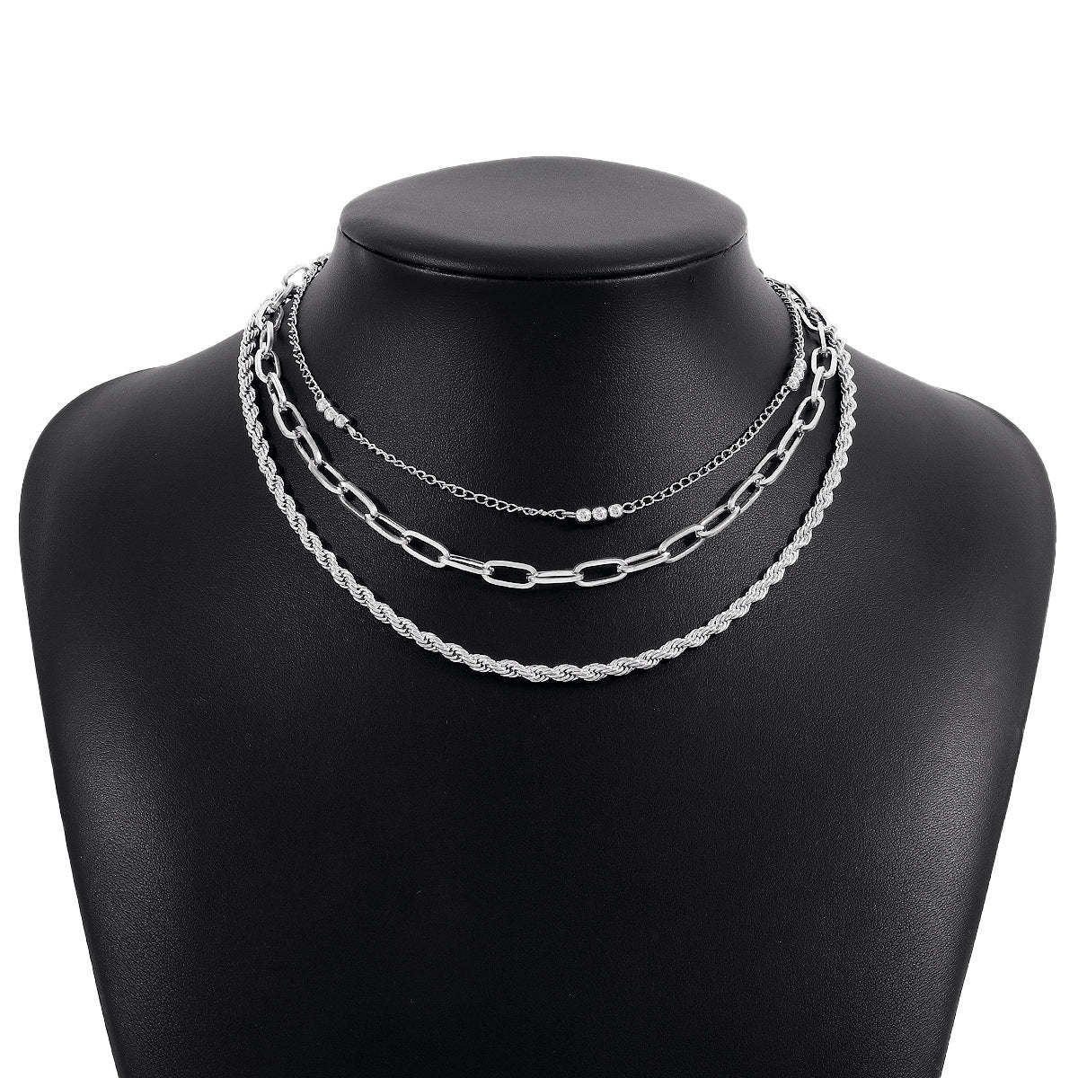 Multilayer Classic Chain Elegant Luxury 18k White Gold Plated Necklace Jewelry | Mix Mix Style-Mix MIx Style