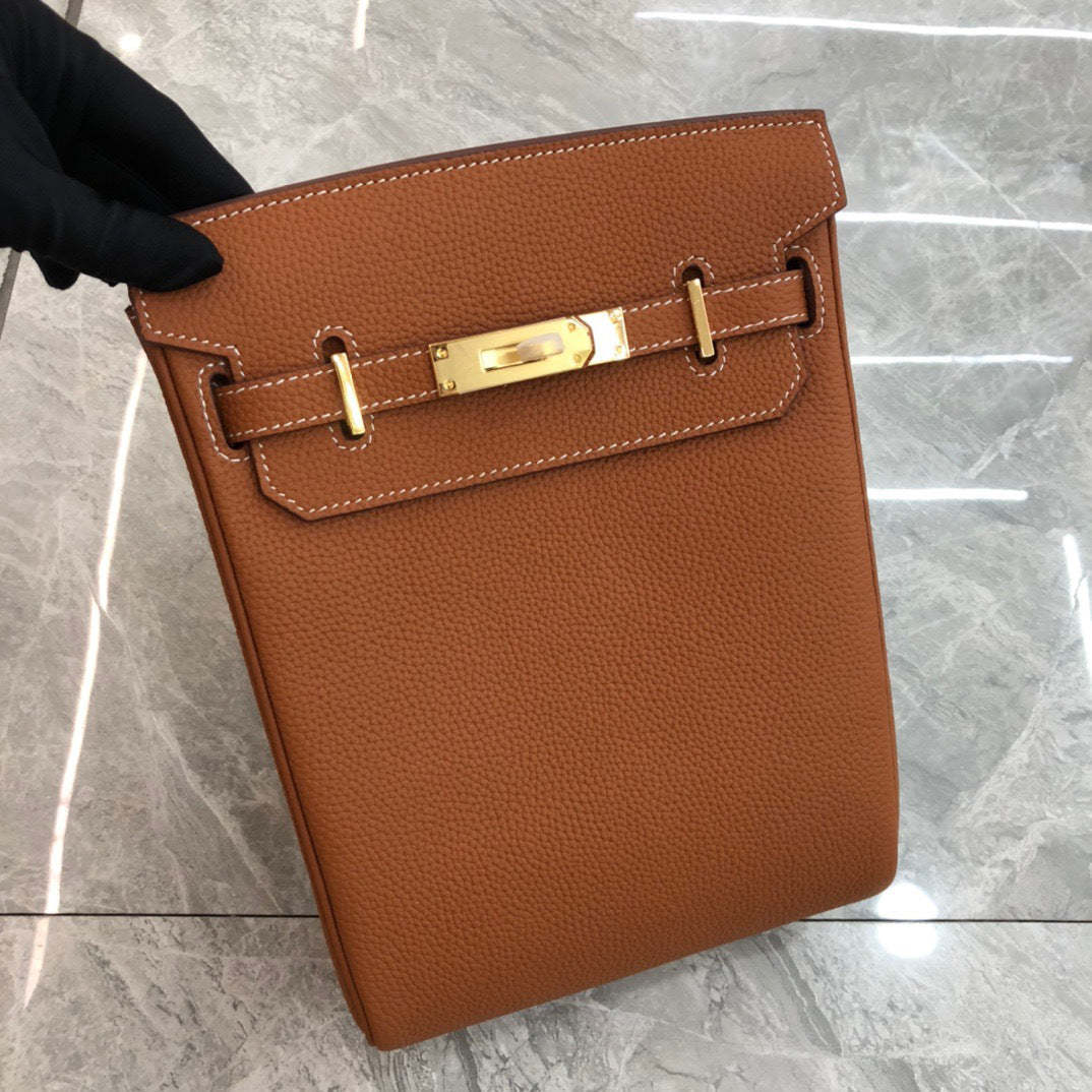 Universal bag 2024 new Kelly chest bag togo cowhide simple and fashionable one-shoulder bag first layer cowhide oblique backpack-Mix MIx Style