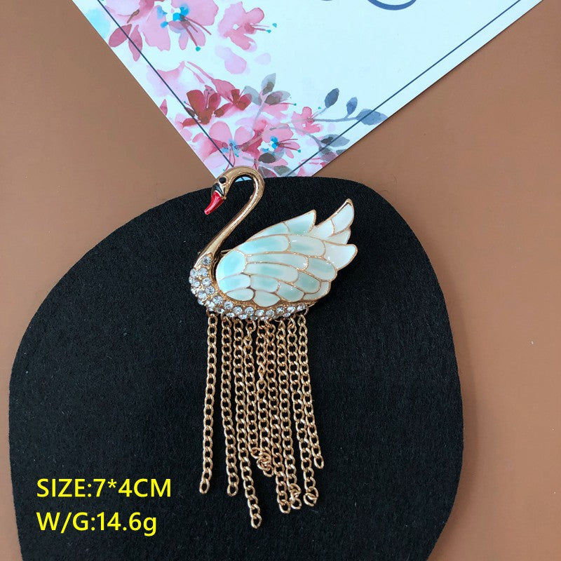 Colorful Diamond drop glaze brooch pin cute animals owl, panda, swan, elephant | Mix Mix Style [Hot Seller]-Mix MIx Style