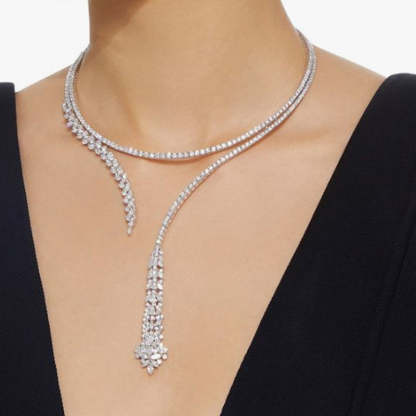 18K Gold Plated Moissanite Diamond   Choker  Necklace Jewelry | Mix Mix Style [Hot Seller]-Mix MIx Style