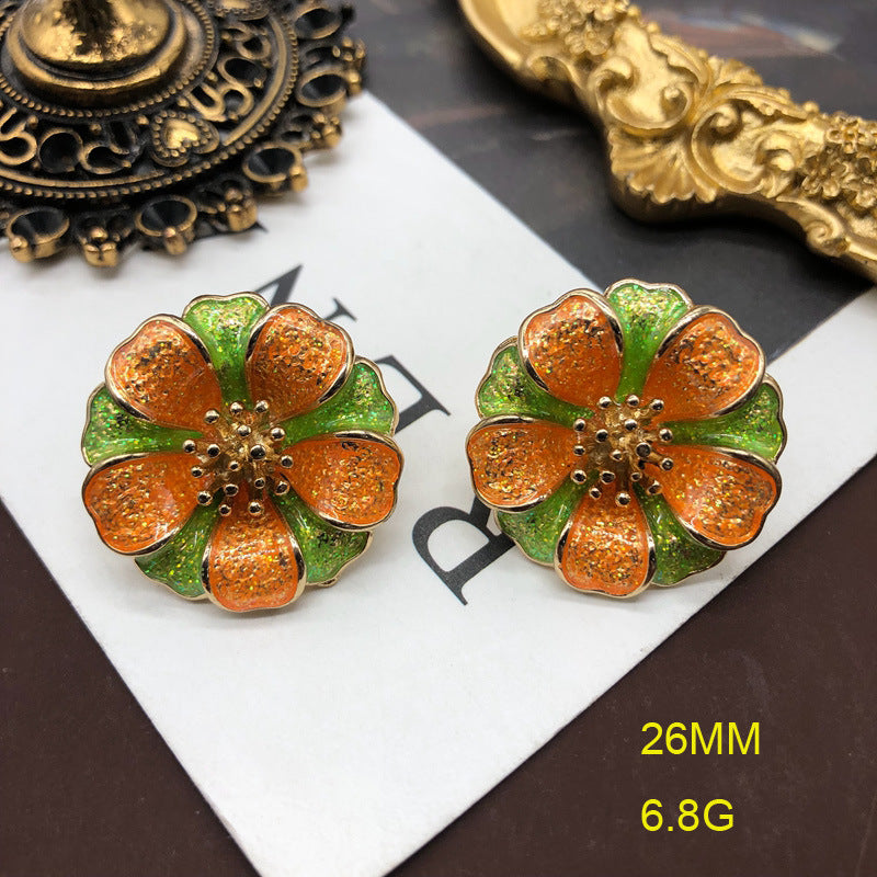 Purple - Pink - Orange Trendy  Summer Elegant 18k Vermeil Gold Plated Stud Earrings | Mix Mix Style-Mix MIx Style