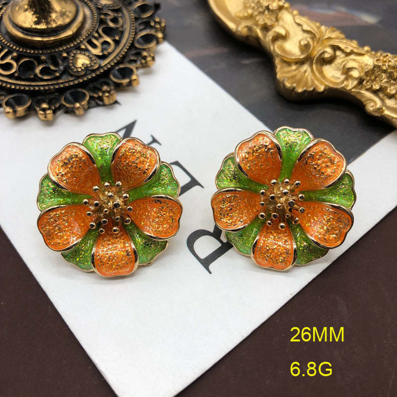 Purple - Pink - Orange Trendy  Summer Elegant 18k Vermeil Gold Plated Stud Earrings | Mix Mix Style-Mix MIx Style