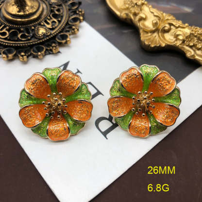 Purple - Pink - Orange Trendy  Summer Elegant 18k Vermeil Gold Plated Stud Earrings | Mix Mix Style-Mix MIx Style