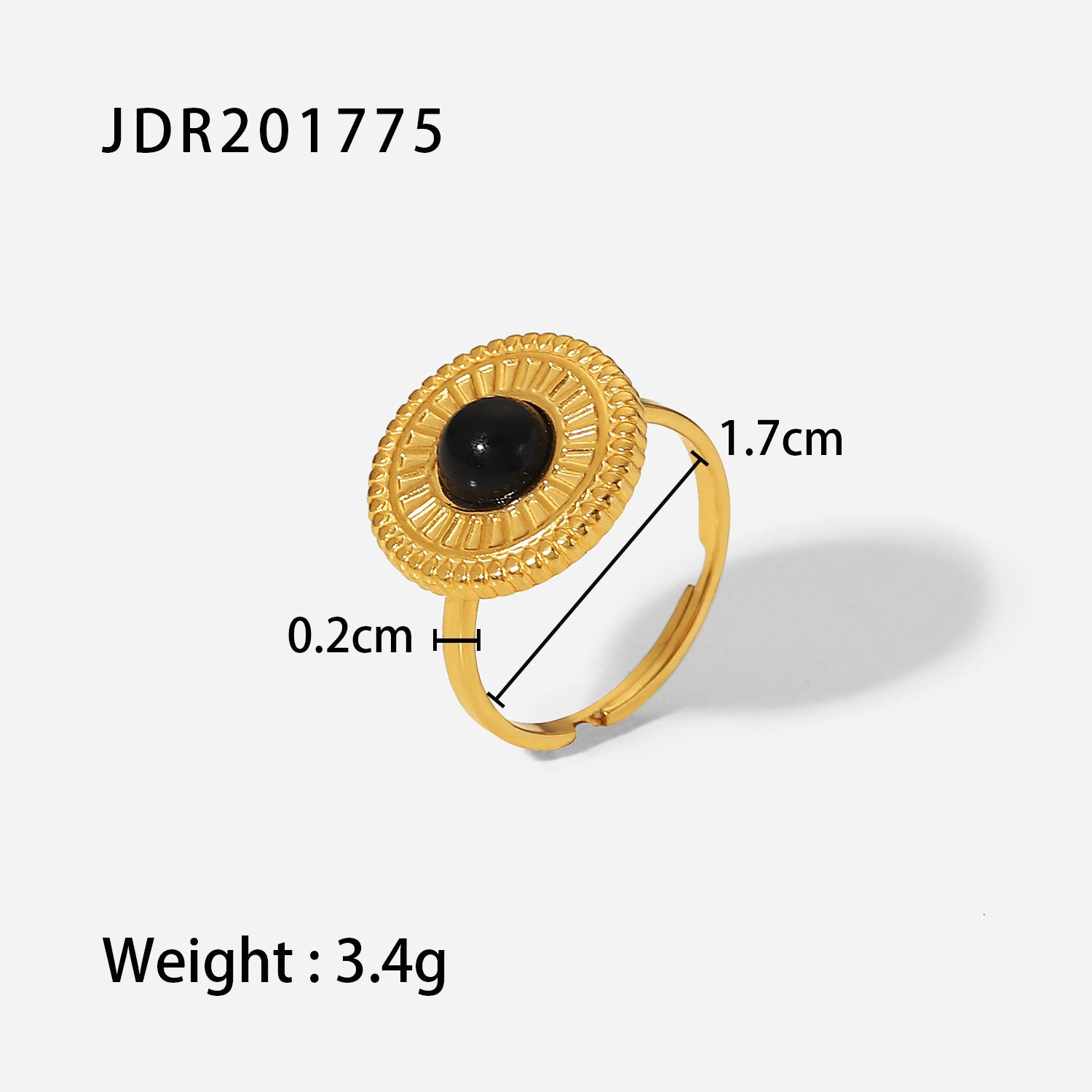 European and American retro stainless steel ring 18k gold plated ring inlaid with malachite jewelry wholesale-Mix MIx Style