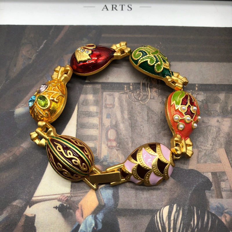 Colorful enamel glaze plated real gold matte gold bracelet necklace earrings gemstone set  | Mix Mix Style [Hot Seller]-Mix MIx Style