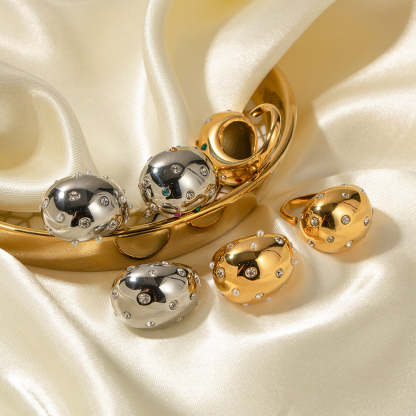 INS Internet celebrity trend 18K gold exaggerated version stainless steel open ring European and American light luxury high-end jewelry wholesale-Mix MIx Style