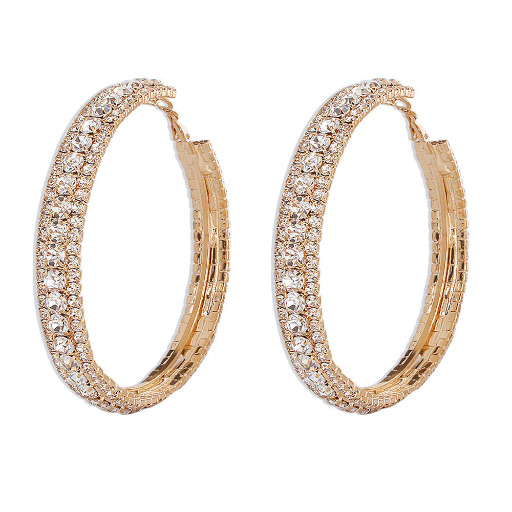 Dazzling White Moissanite Diamonds Luxury 18k Vermeil/White Gold Plated Big Hoop Earrings | Mix Mix Style-Mix MIx Style
