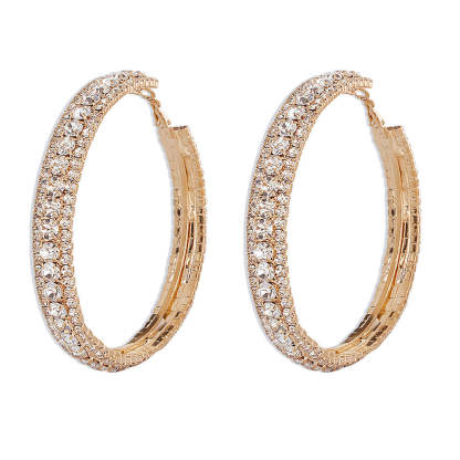 Dazzling White Moissanite Diamonds Luxury 18k Vermeil/White Gold Plated Big Hoop Earrings | Mix Mix Style-Mix MIx Style