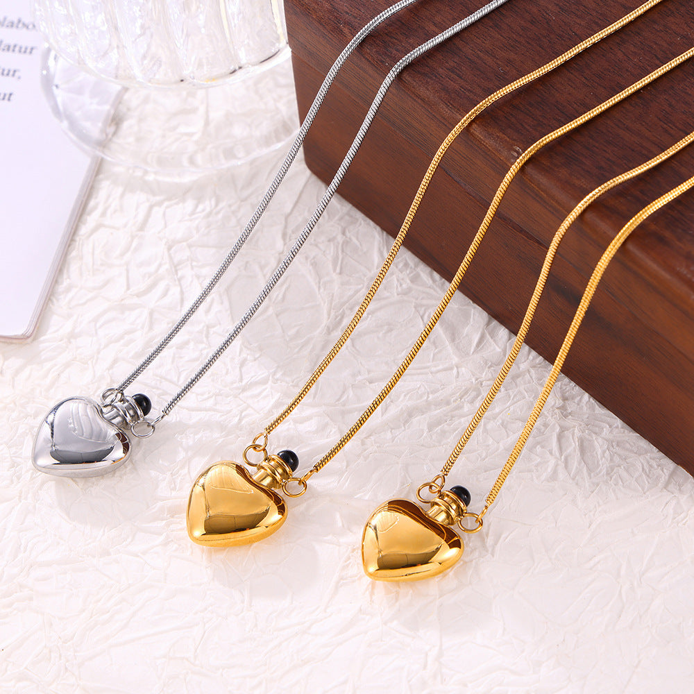Vintage Solid Heart Pendant Black Akoya Pearl Luxury 18k Vermeil/White Gold Plated Necklace Jewelry | Mix Mix Style-Mix MIx Style