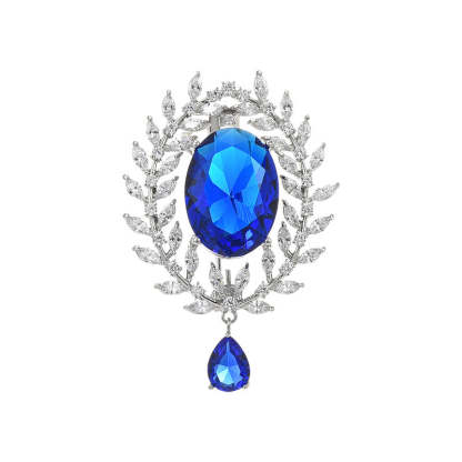 New high-end French retro Austrian crystal brooch luxury olive leaf brooch light luxury accessories manufacturer wholesale-Mix MIx Style