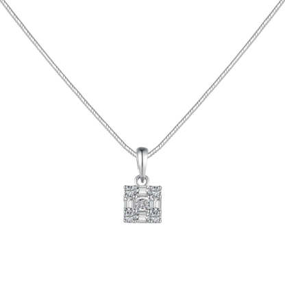 Linlang jewelry new S925 sterling silver necklace women's high-end snake bone chain inlaid with colored zircon pendant clavicle chain-Mix MIx Style