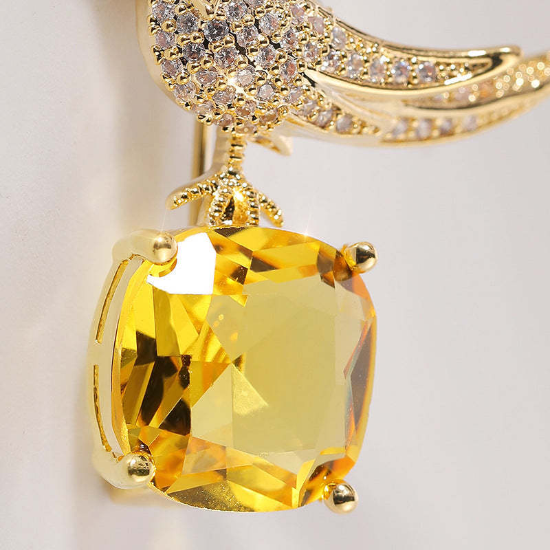 Xiliang Concubine High-grade Copper Inlaid Zircon Bird Brooch Korean Temperament Coat Clothing Accessories Pin Gift Corsage-Mix MIx Style