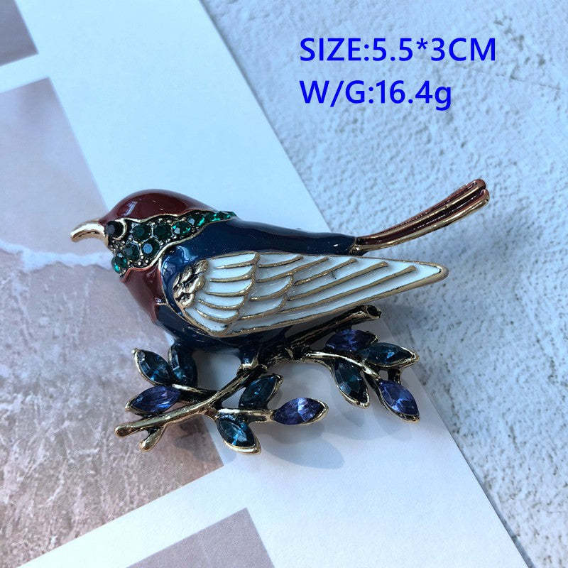 Cute colorful  diamond pearl elegant  glaze pin brooch bird, cat, elephant, dragonfly | Mix Mix Style [Hot Seller]-Mix MIx Style