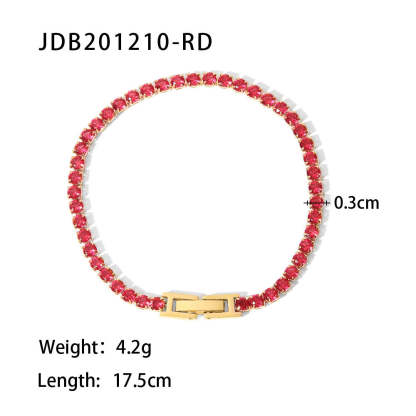 Colorful Moissanite Diamonds 14K Gold Plated Bracelets | Mix Mix Style-Mix MIx Style