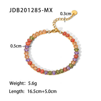Moissanite Diamonds 18K Gold Plated and Silver Chain Bracelet | Mix Mix Style [Hot Seller]-Mix MIx Style