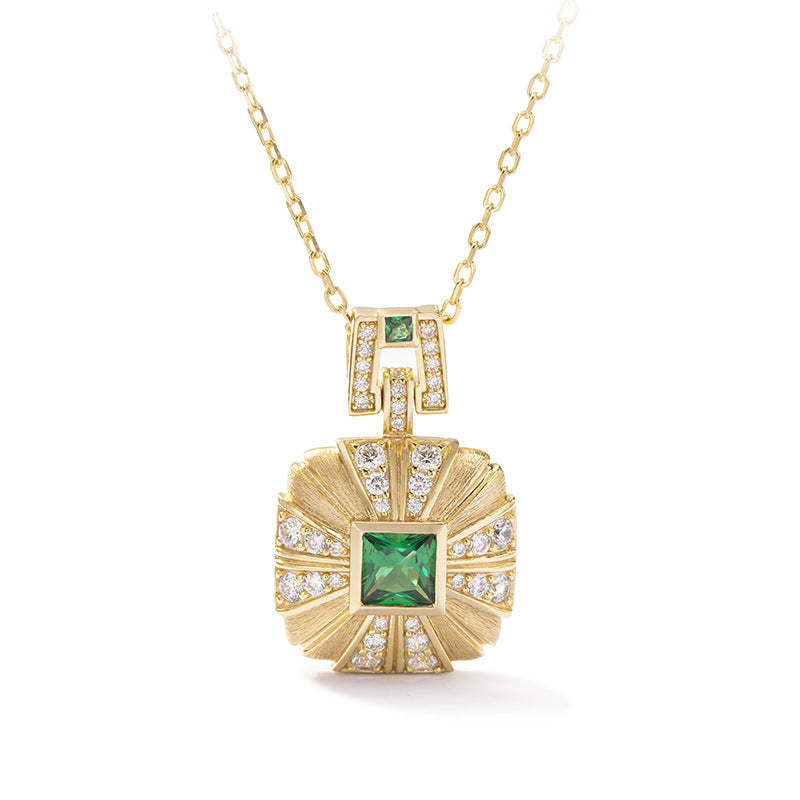 18K Gold Vintage Emerald Necklace-Mix MIx Style