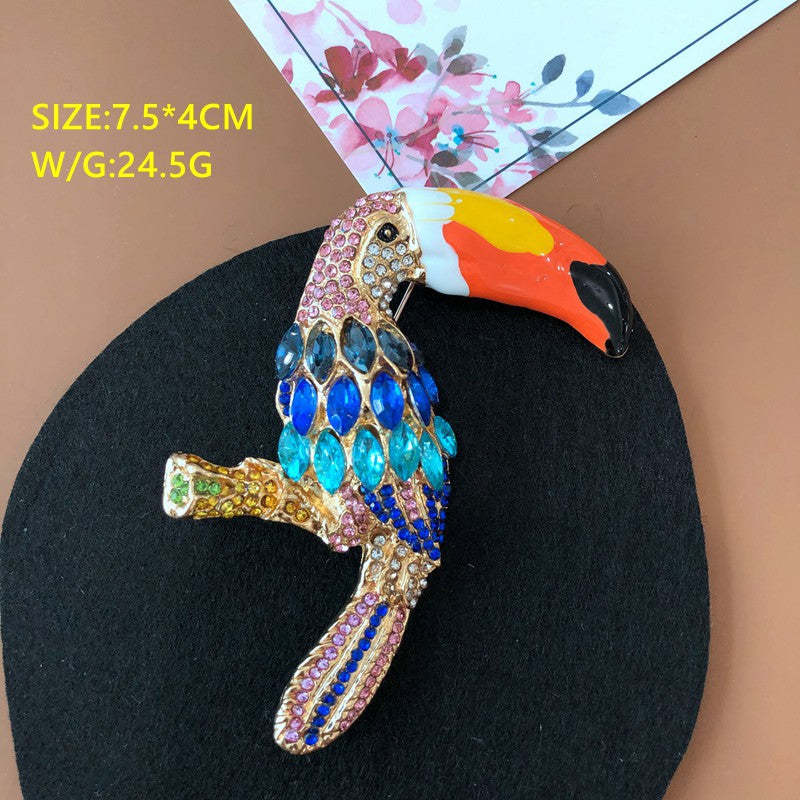 Colorful Diamond drop glaze brooch pin cute animals owl, panda, swan, elephant | Mix Mix Style [Hot Seller]-Mix MIx Style