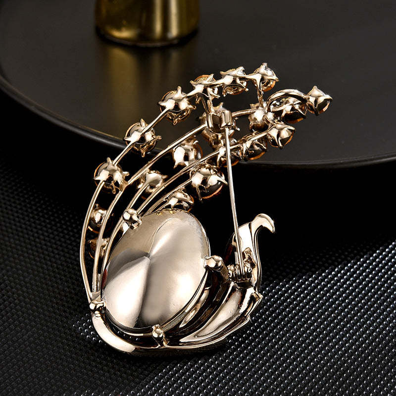 French retro luxury Austrian crystal brooch, exquisite and high-end autumn bouquet brooch, anti-exposure accessories-Mix MIx Style