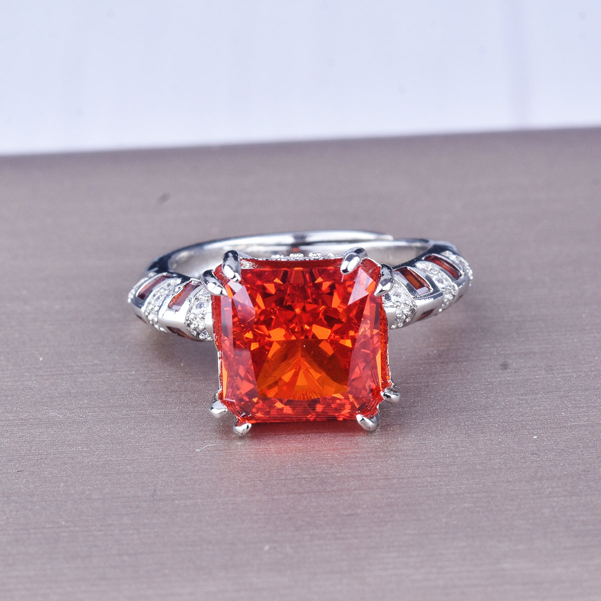 Blue&Red&Purple Classic Vintage Style Solitarie Diamond 4ct Elegant Dainty 18k White Gold Plated Engagement Ring Jewelry | Mix Mix Style-Mix MIx Style