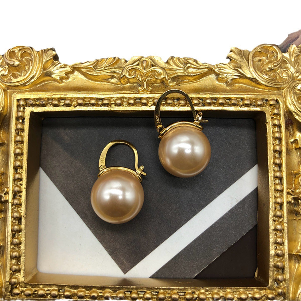 Elegant Champagne Vintage Classic Akoya Pearls Luxury 18k Gold Plated Necklace Earrings Jewelry Set | Mix Mix Style-Mix MIx Style