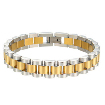 European and American cross-border hot-selling hip-hop temperament watch straps, bracelets, niche fashion design, stainless steel plated 18K jewelry-Mix MIx Style