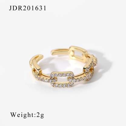 18k Gold Plated High-End Moissanites Opening Ring | Mix Mix Style [Hot Seller]-Mix MIx Style