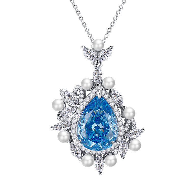 Pear Shaped Spphire Drop Necklace Moissanite Pink And Blue Wedding  Jewelry Mix Mix Style [Hot Seller]-Mix MIx Style