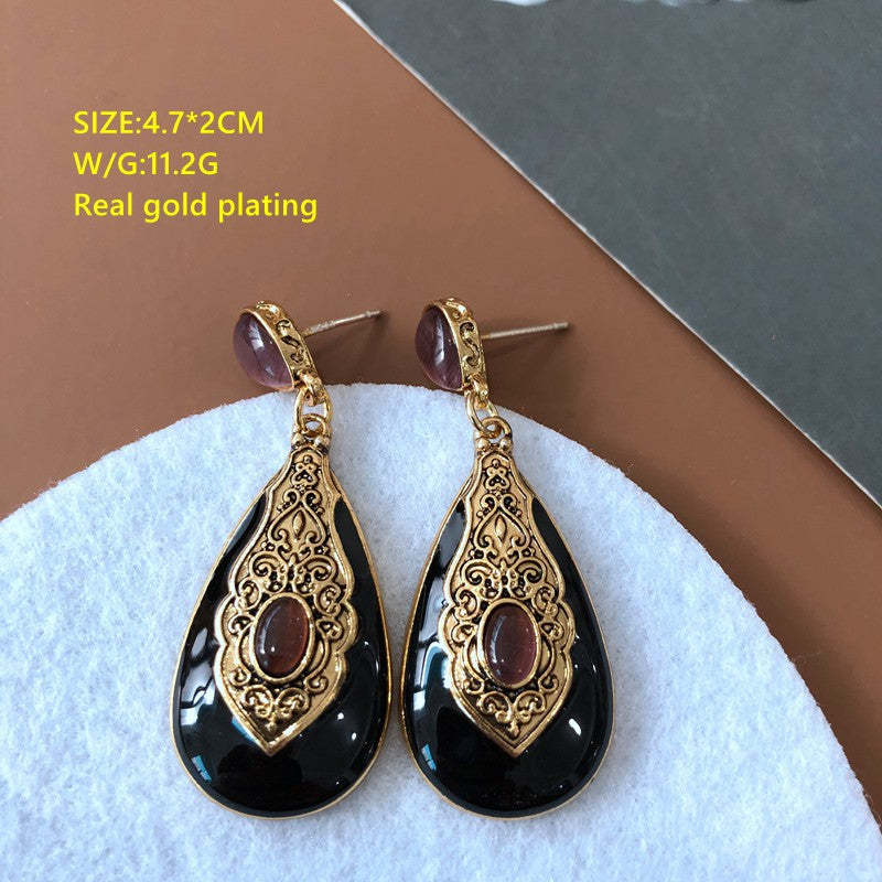 Retro Circle Half-ball Timeless Akoya Pearl Elegant 18k Vermeil Gold Plated Stud Earrings | Mix Mix Style-Mix MIx Style