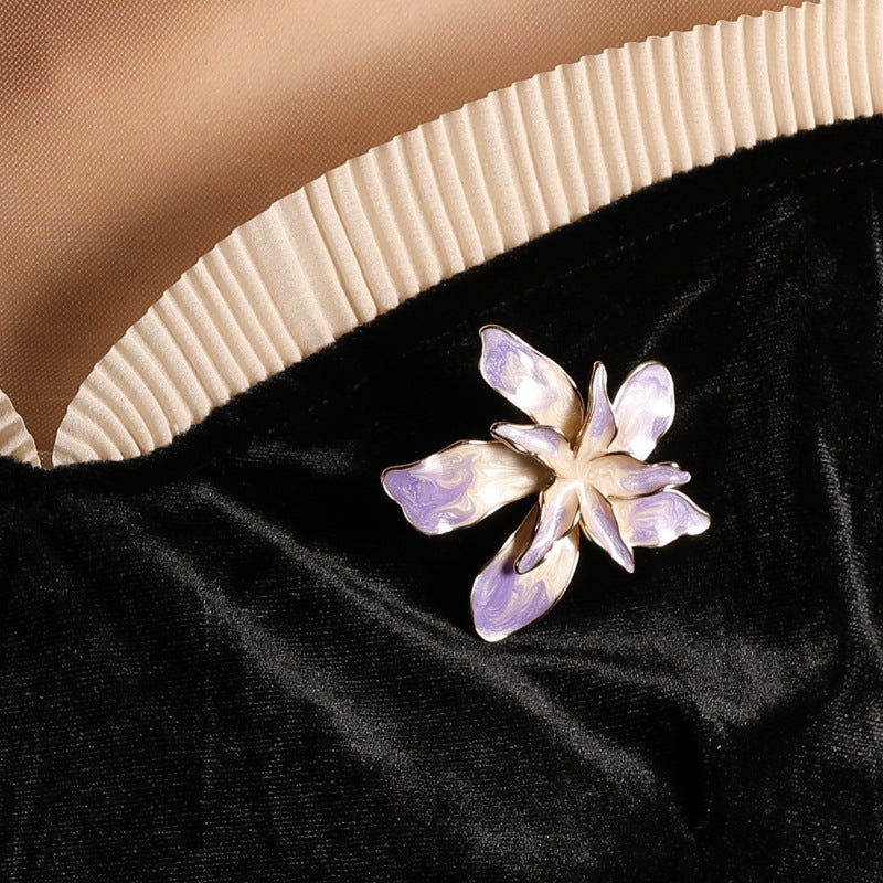 Xiliang Concubine Fashion Small Fresh Bauhinia Brooch Oil Painting Orchid Pin Shirt T-shirt Accessories Corsage-Mix MIx Style
