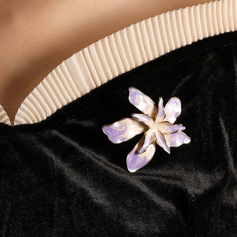 Xiliang Concubine Fashion Small Fresh Bauhinia Brooch Oil Painting Orchid Pin Shirt T-shirt Accessories Corsage-Mix MIx Style