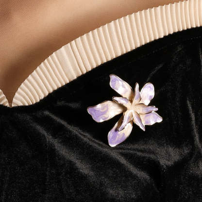 Xiliang Concubine Fashion Small Fresh Bauhinia Brooch Oil Painting Orchid Pin Shirt T-shirt Accessories Corsage-Mix MIx Style