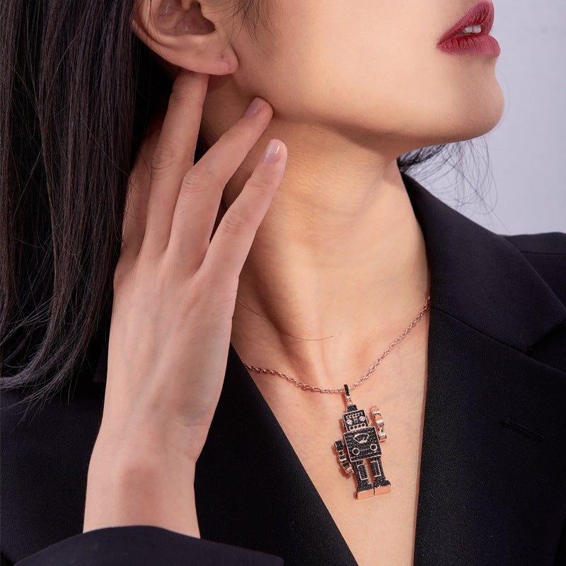 2022 hip-hop style robot necklace original design 3D three-dimensional limb movement unisex trendy accessory-Mix MIx Style