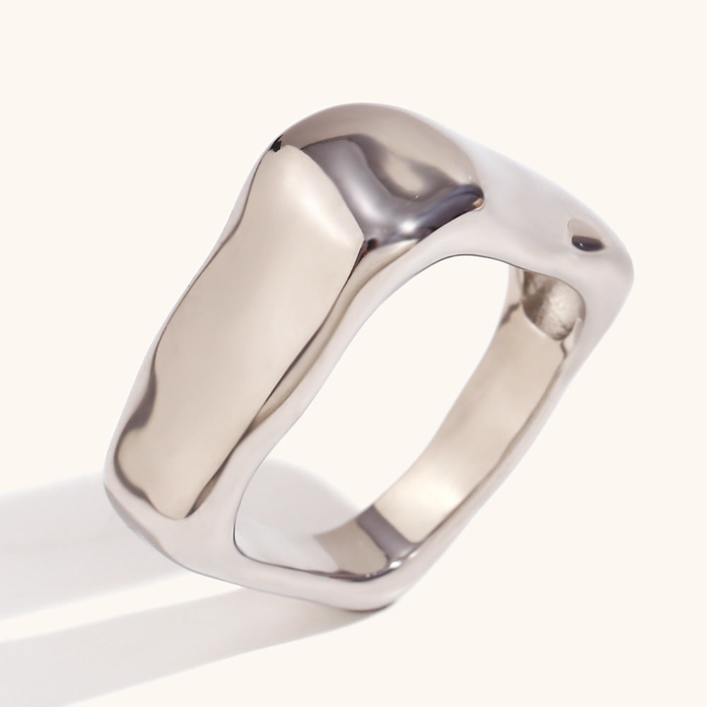 Square Silver Classic Elegant Dainty Luxury 18k White/Vermeil Gold Plated Ring Jewelry | Mix Mix Style-Mix MIx Style