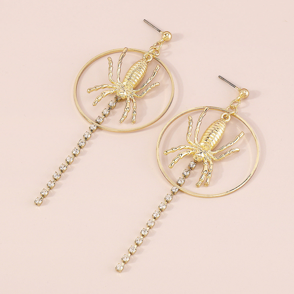 Spider 3D Tassel Trendy Moissanite Diamonds 18k Vermeil Gold Plated Drop Earrings | Mix Mix Style-Mix MIx Style